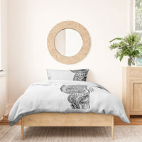 Hawaiian Traditional Tattoos Bedding Set Kakau Tribal Tropical Plant Motif White Color LT03 - Polynesian Pride