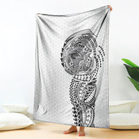 Hawaiian Traditional Tattoos Blanket Kakau Tribal Tropical Plant Motif White Color LT03 - Polynesian Pride