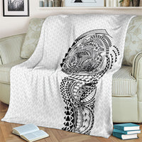 Hawaiian Traditional Tattoos Blanket Kakau Tribal Tropical Plant Motif White Color LT03 - Polynesian Pride