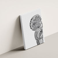 Hawaiian Traditional Tattoos Canvas Wall Art Kakau Tribal Tropical Plant Motif White Color LT03 - Polynesian Pride