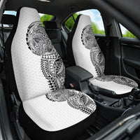 Hawaiian Traditional Tattoos Car Seat Cover Kakau Tribal Tropical Plant Motif White Color LT03 One Size White - Polynesian Pride