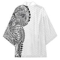 Hawaiian Traditional Tattoos Kimono Kakau Tribal Tropical Plant Motif White Color LT03 - Polynesian Pride