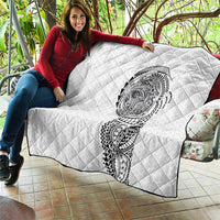 Hawaiian Traditional Tattoos Quilt Kakau Tribal Tropical Plant Motif White Color LT03 - Polynesian Pride