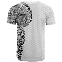 Hawaiian Traditional Tattoos T Shirt Kakau Tribal Tropical Plant Motif White Color LT03 - Polynesian Pride