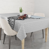 Hawaiian Traditional Tattoos Tablecloth Kakau Tribal Tropical Plant Motif White Color LT03 - Polynesian Pride