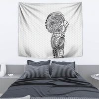 Hawaiian Traditional Tattoos Tapestry Kakau Tribal Tropical Plant Motif White Color LT03 - Polynesian Pride
