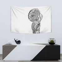 Hawaiian Traditional Tattoos Tapestry Kakau Tribal Tropical Plant Motif White Color LT03 - Polynesian Pride