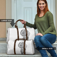 Hawaiian Traditional Tattoos Travel Bag Kakau Tribal Tropical Plant Motif White Color LT03 - Polynesian Pride