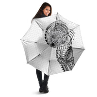 Hawaiian Traditional Tattoos Umbrella Kakau Tribal Tropical Plant Motif White Color LT03 - Polynesian Pride