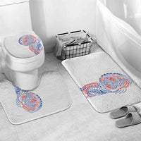 Hawaiian Traditional Tattoos Bathroom Set Kakau Tribal Tropical Plant Motif Hawaii Flag Color Inspired LT03 Mat Set Only (3 pcs) One Size Multicolor - Polynesian Pride