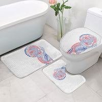Hawaiian Traditional Tattoos Bathroom Set Kakau Tribal Tropical Plant Motif Hawaii Flag Color Inspired LT03 - Polynesian Pride