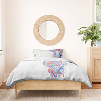 Hawaiian Traditional Tattoos Bedding Set Kakau Tribal Tropical Plant Motif Hawaii Flag Color Inspired LT03 - Polynesian Pride