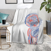 Hawaiian Traditional Tattoos Blanket Kakau Tribal Tropical Plant Motif Hawaii Flag Color Inspired LT03 - Polynesian Pride