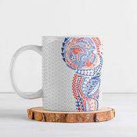 Hawaiian Traditional Tattoos Ceramic Mug Kakau Tribal Tropical Plant Motif Hawaii Flag Color Inspired LT03 Multicolor - Polynesian Pride