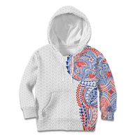 Hawaiian Traditional Tattoos Kid Hoodie Kakau Tribal Tropical Plant Motif Hawaii Flag Color Inspired LT03 Hoodie Multicolor - Polynesian Pride