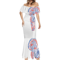 Hawaiian Traditional Tattoos Mermaid Dress Kakau Tribal Tropical Plant Motif Hawaii Flag Color Inspired LT03 - Polynesian Pride