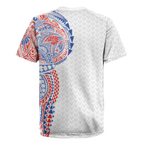 Hawaiian Traditional Tattoos Rugby Jersey Kakau Tribal Tropical Plant Motif Hawaii Flag Color Inspired LT03 - Polynesian Pride