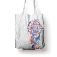 Hawaiian Traditional Tattoos Tote Bag Kakau Tribal Tropical Plant Motif Hawaii Flag Color Inspired LT03 - Polynesian Pride