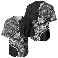 Hawaiian Kakau Tribal Sea Animals Tattoos Baseball Jersey Black Color