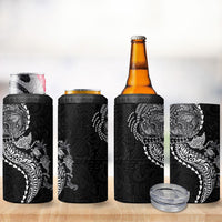Hawaiian Kakau Tribal Sea Animals Tattoos 4 in 1 Can Cooler Tumbler Black Color LT03 - Polynesian Pride