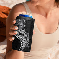 Hawaiian Kakau Tribal Sea Animals Tattoos 4 in 1 Can Cooler Tumbler Black Color LT03 - Polynesian Pride