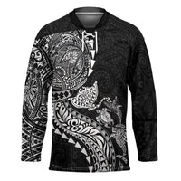 Hawaiian Kakau Tribal Sea Animals Tattoos Hockey Jersey Black Color LT03 Unisex Black - Polynesian Pride