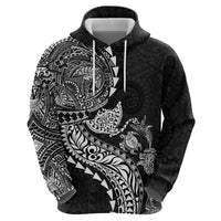 Hawaiian Kakau Tribal Sea Animals Tattoos Hoodie Black Color LT03 - Polynesian Pride