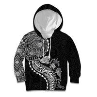 Hawaiian Kakau Tribal Sea Animals Tattoos Kid Hoodie Black Color LT03 Hoodie Black - Polynesian Pride