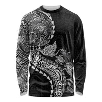 Hawaiian Kakau Tribal Sea Animals Tattoos Long Sleeve Shirt Black Color LT03 Unisex Black - Polynesian Pride