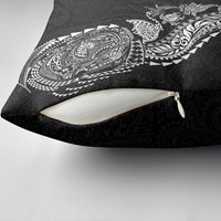 Hawaiian Kakau Tribal Sea Animals Tattoos Pillow Cover Black Color