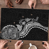 Hawaiian Kakau Tribal Sea Animals Tattoos Puzzle Black Color