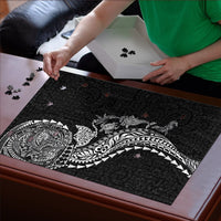 Hawaiian Kakau Tribal Sea Animals Tattoos Puzzle Black Color