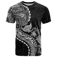 Hawaiian Kakau Tribal Sea Animals Tattoos T Shirt Black Color LT03 Black - Polynesian Pride