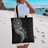 Hawaiian Kakau Tribal Sea Animals Tattoos Tote Bag Black Color