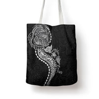 Hawaiian Kakau Tribal Sea Animals Tattoos Tote Bag Black Color