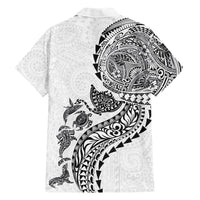 Hawaiian Kakau Tribal Sea Animals Tattoos Family Matching Mermaid Dress and Hawaiian Shirt White Color LT03 - Polynesian Pride