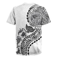 Hawaiian Kakau Tribal Sea Animals Tattoos Rugby Jersey White Color