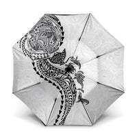 Hawaiian Kakau Tribal Sea Animals Tattoos Umbrella White Color