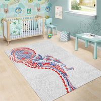 Hawaiian Kakau Tribal Sea Animals Tattoos Area Rug Hawaii Flag Color Inspired LT03 - Polynesian Pride
