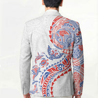 Hawaiian Kakau Tribal Sea Animals Tattoos Blazer Hawaii Flag Color Inspired