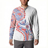 Hawaiian Kakau Tribal Sea Animals Tattoos Button Sweatshirt Hawaii Flag Color Inspired