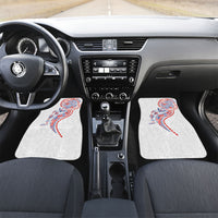 Hawaiian Kakau Tribal Sea Animals Tattoos Car Mats Hawaii Flag Color Inspired LT03 Set 2pcs - Front Multicolor - Polynesian Pride