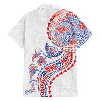 Hawaiian Kakau Tribal Sea Animals Tattoos Family Matching Long Sleeve Bodycon Dress and Hawaiian Shirt Hawaii Flag Color Inspired LT03 - Polynesian Pride