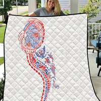 Hawaiian Kakau Tribal Sea Animals Tattoos Quilt Hawaii Flag Color Inspired LT03 Multicolor - Polynesian Pride