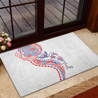 Hawaiian Kakau Tribal Sea Animals Tattoos Rubber Doormat Hawaii Flag Color Inspired LT03 - Polynesian Pride