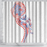 Hawaiian Kakau Tribal Sea Animals Tattoos Shower Curtain Hawaii Flag Color Inspired LT03 - Polynesian Pride