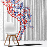 Hawaiian Kakau Tribal Sea Animals Tattoos Window Curtain Hawaii Flag Color Inspired LT03 - Polynesian Pride