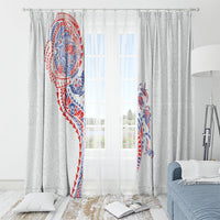 Hawaiian Kakau Tribal Sea Animals Tattoos Window Curtain Hawaii Flag Color Inspired LT03 - Polynesian Pride