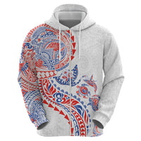 Hawaiian Kakau Tribal Sea Animals Tattoos Zip Hoodie Hawaii Flag Color Inspired LT03 - Polynesian Pride