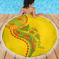 Hawaiian Kakau Tribal Sea Animals Tattoos Beach Blanket Kanaka Maoli Flag Color Inspired LT03 - Polynesian Pride